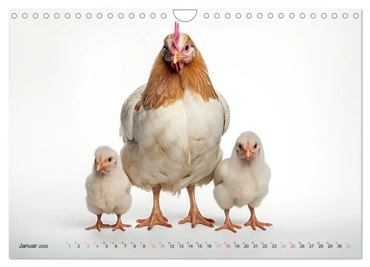Bild: 9783457348673 | Hühner Alarm (Wandkalender 2026 DIN A4 quer), CALVENDO Monatskalender