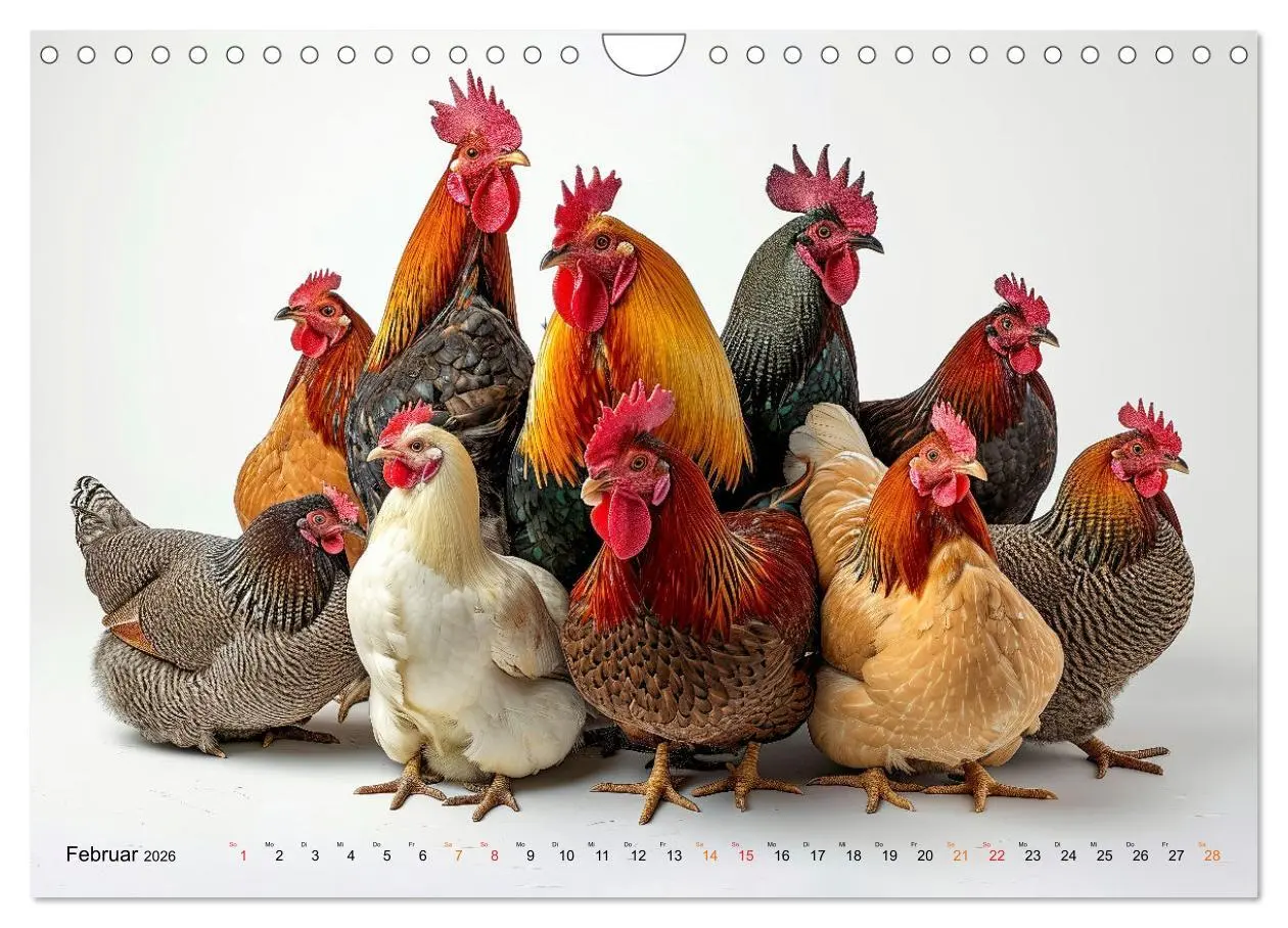 Bild: 9783457348673 | Hühner Alarm (Wandkalender 2026 DIN A4 quer), CALVENDO Monatskalender