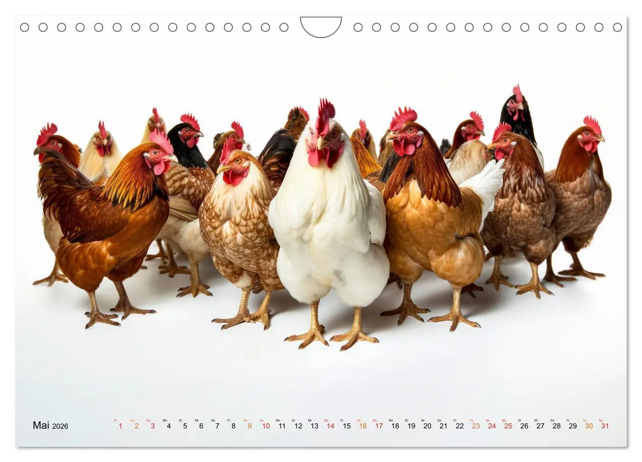 Bild: 9783457348673 | Hühner Alarm (Wandkalender 2026 DIN A4 quer), CALVENDO Monatskalender