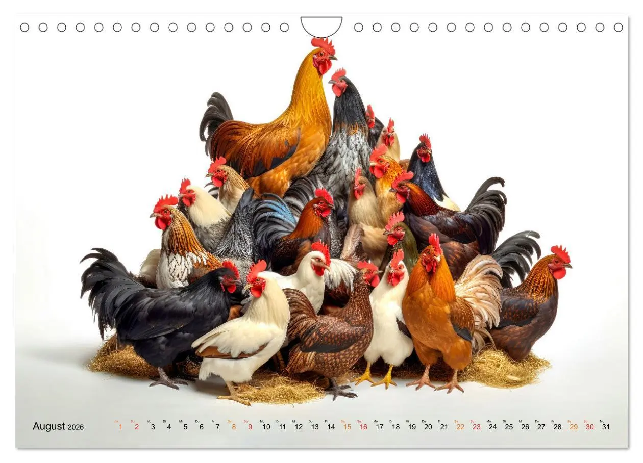 Bild: 9783457348673 | Hühner Alarm (Wandkalender 2026 DIN A4 quer), CALVENDO Monatskalender