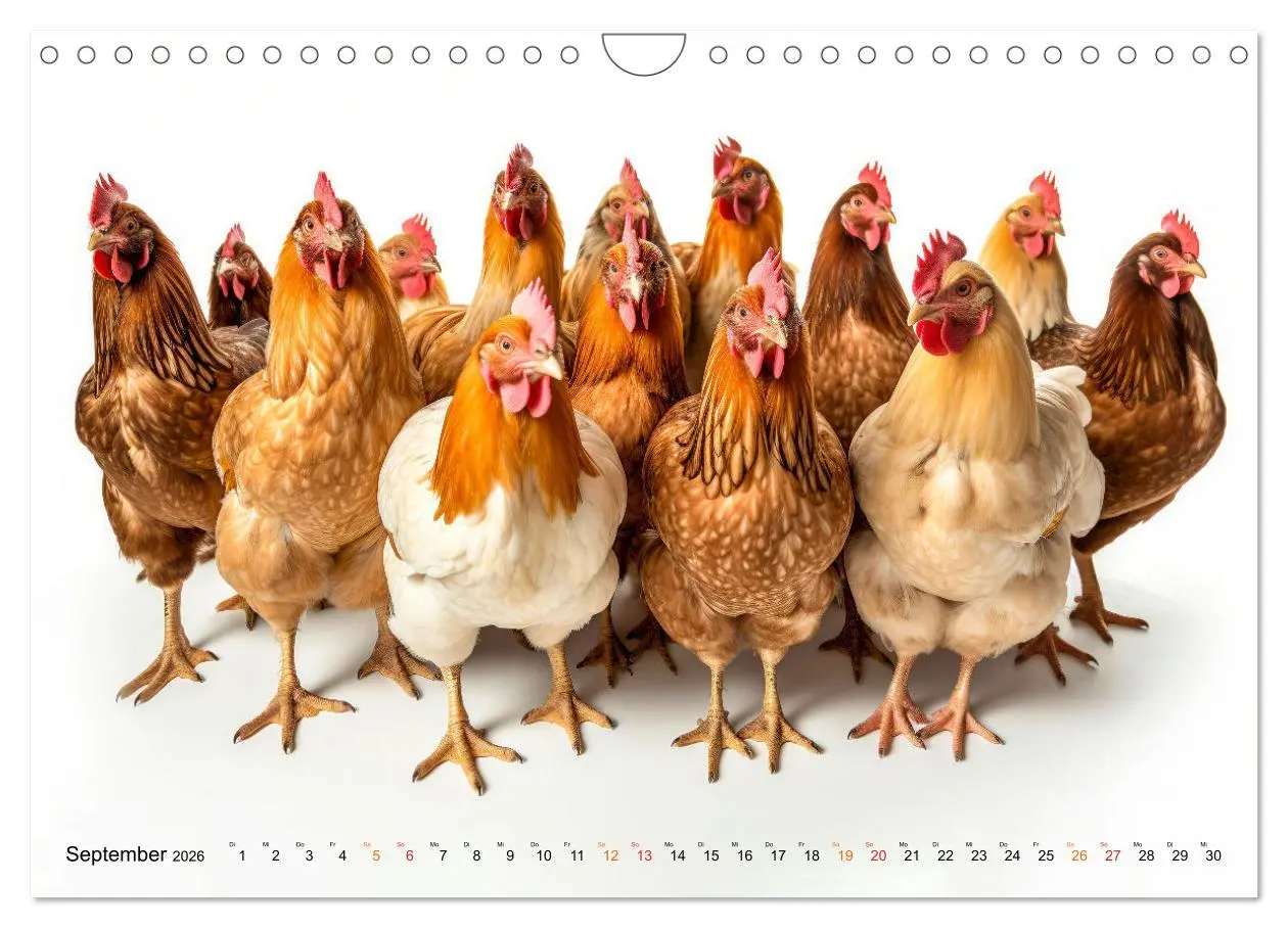 Bild: 9783457348673 | Hühner Alarm (Wandkalender 2026 DIN A4 quer), CALVENDO Monatskalender