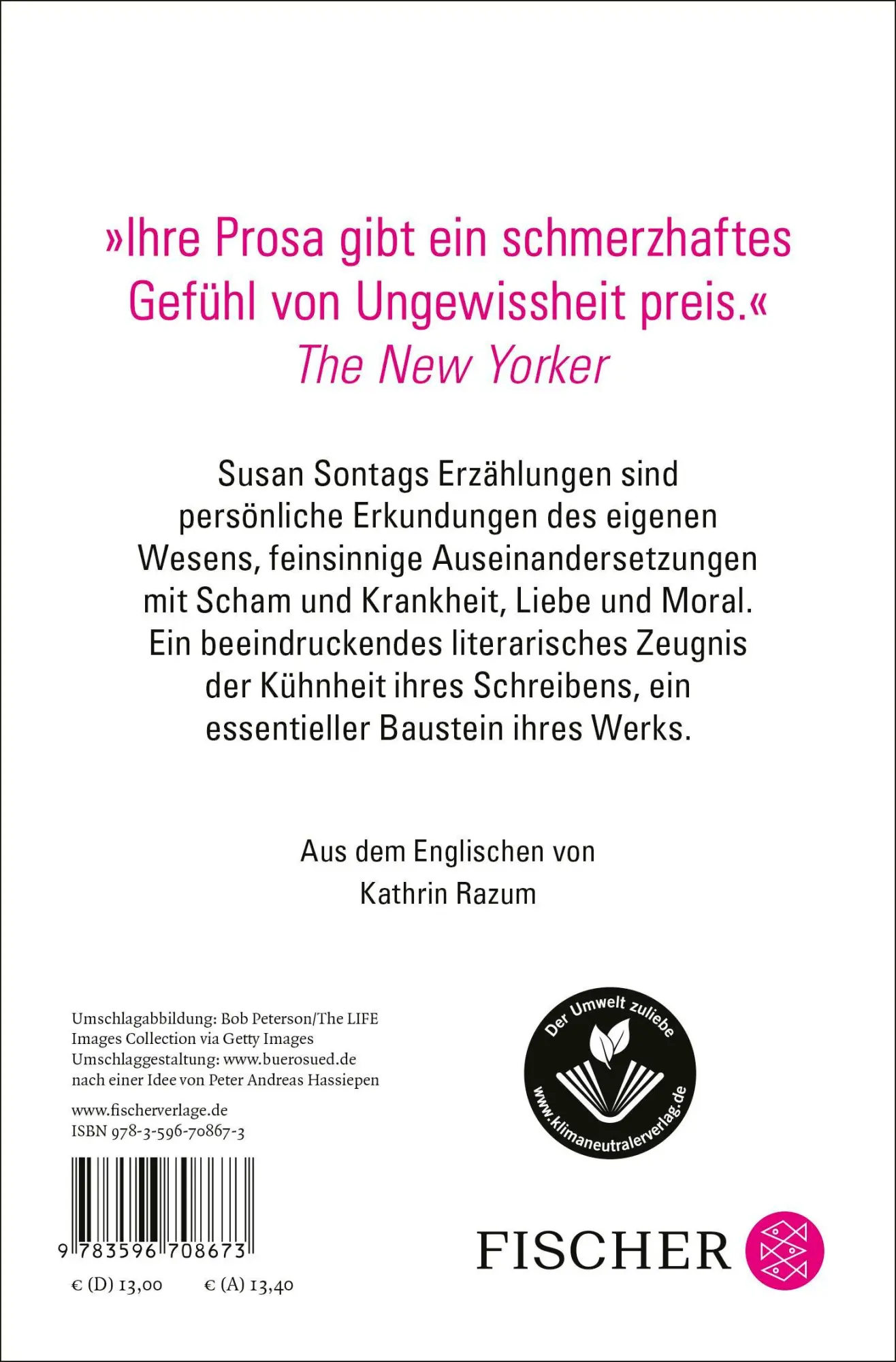 Rückseite: 9783596708673 | Wie wir jetzt leben | Erzählungen | Susan Sontag | Taschenbuch | 2023