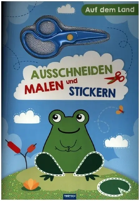 Cover: 9783965528673 | Trötsch Bastelbuch mit Schere Ausschneiden, Malen und Stickern Auf...