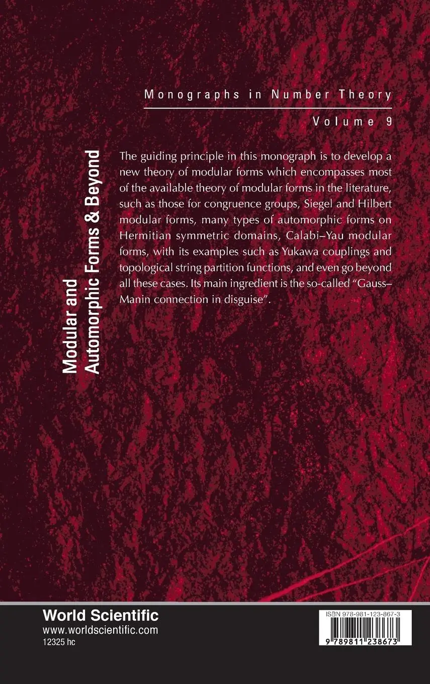 Rückseite: 9789811238673 | MODULAR AND AUTOMORPHIC FORMS &amp; BEYOND | Hossein Movasati | Buch