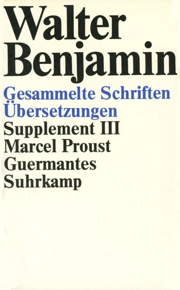 Cover: 9783518578773 | Guermantes | Walter Benjamin | Taschenbuch | 596 S. | Deutsch | 1987