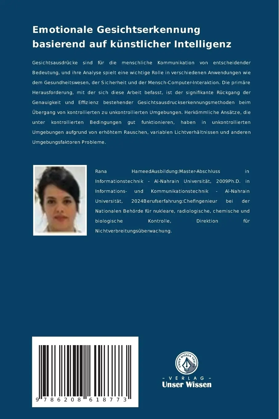 Rückseite: 9786208618773 | Emotionale Gesichtserkennung basierend auf künstlicher Intelligenz