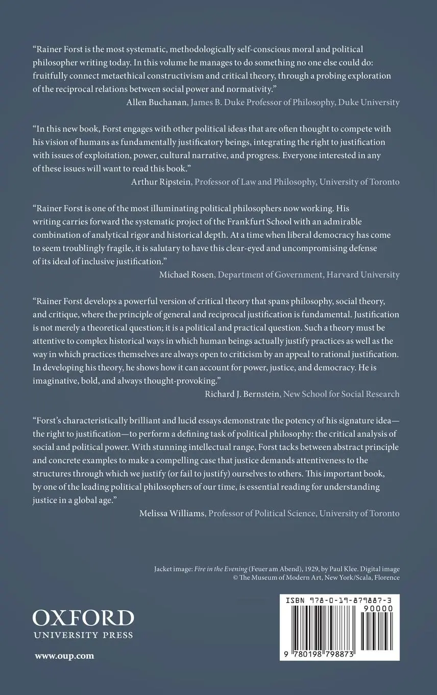 Rückseite: 9780198798873 | Normativity and Power | Analyzing Social Orders of Justification