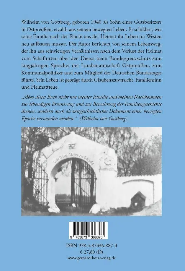 Rückseite: 9783873368873 | Erinnerungen | Lebensweg eines Ostpreußen | Wilhelm von Gottberg