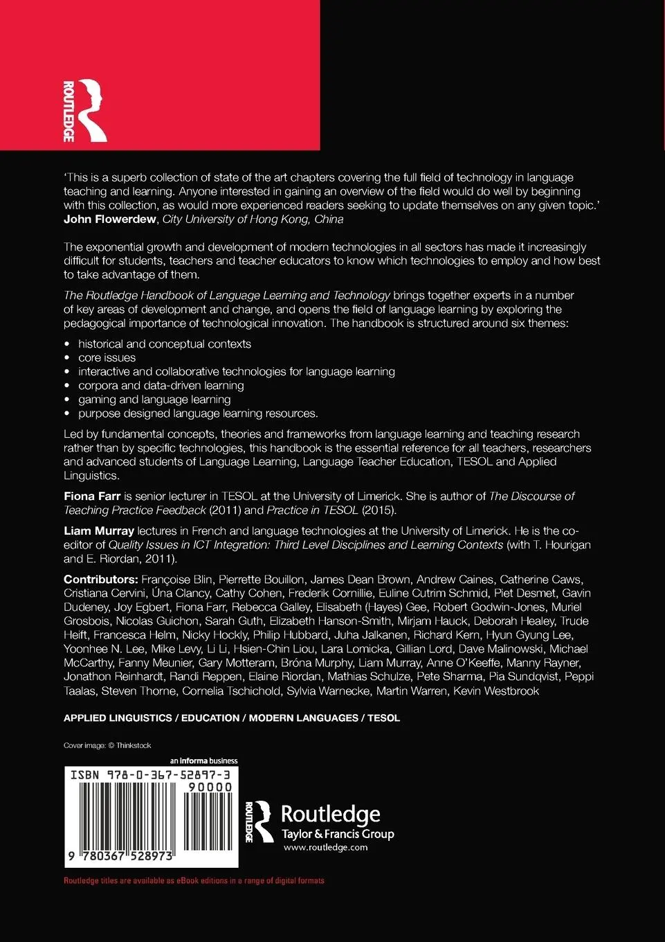 Rückseite: 9780367528973 | The Routledge Handbook of Language Learning and Technology | Buch