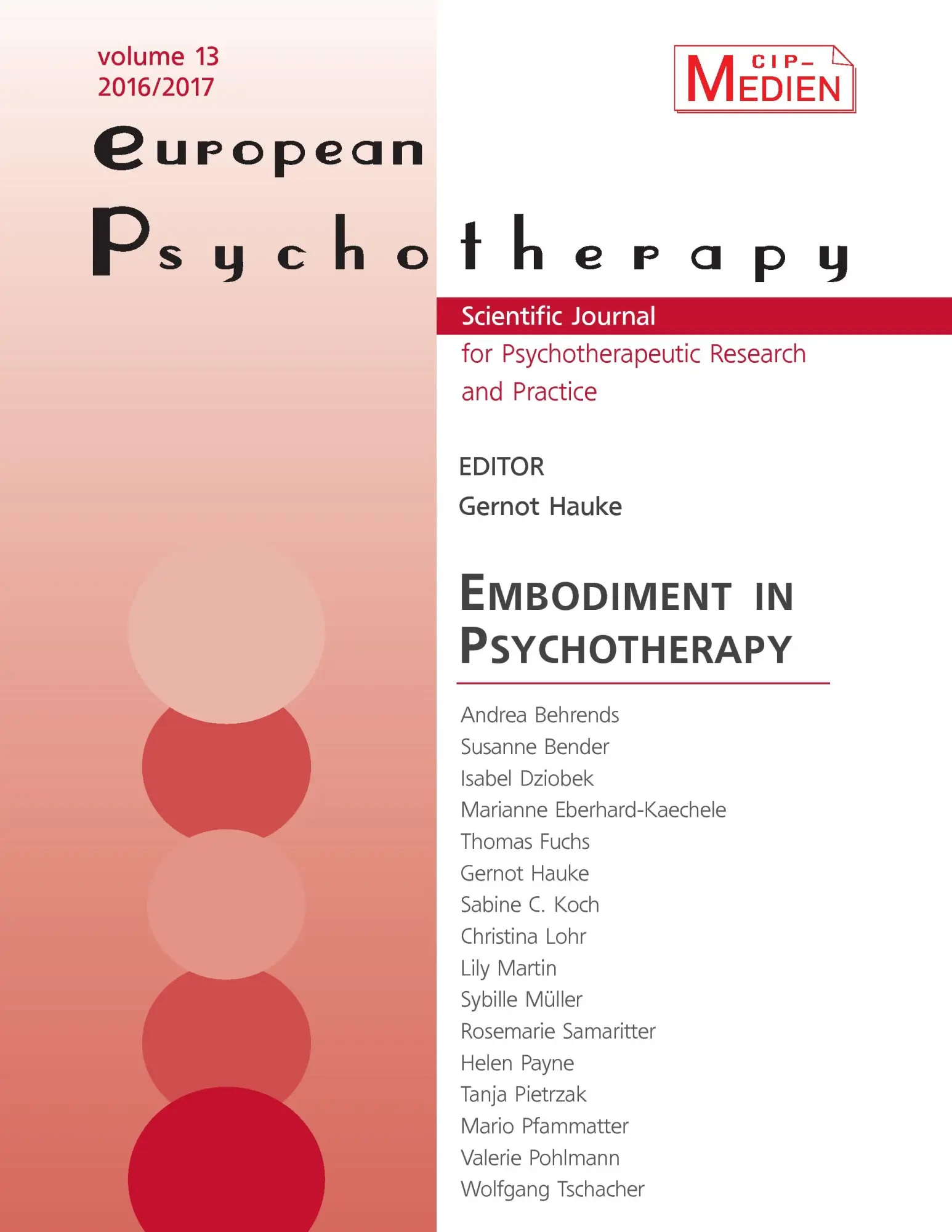 European Psychotherapy 2016/2017: Embodiment in Psychotherapy
