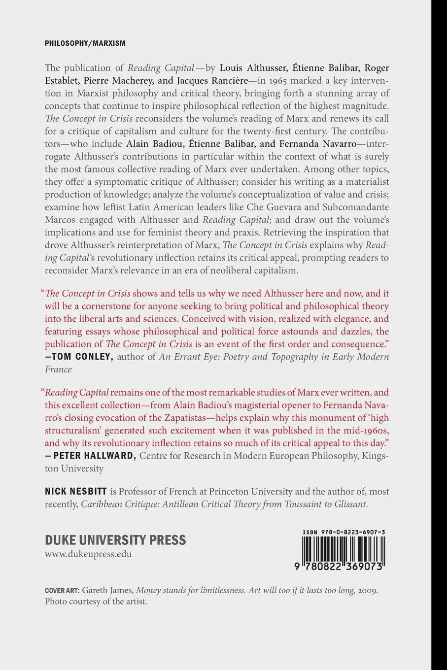 Rückseite: 9780822369073 | The Concept in Crisis | Reading Capital Today | Nick Nesbitt | Buch