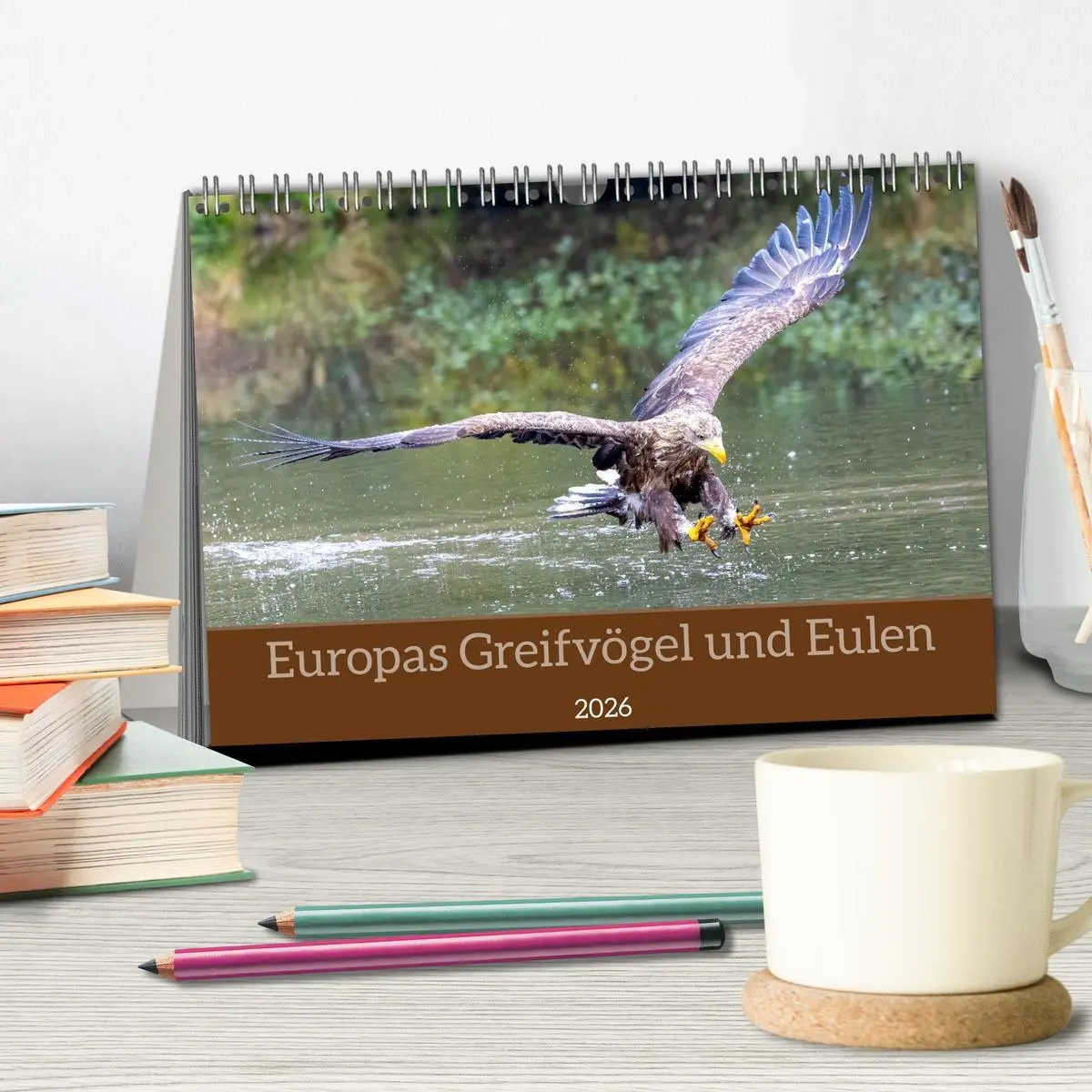 Bild: 9783516609073 | Europas Greifvögel und Eulen (Tischkalender 2026 DIN A5 quer),...