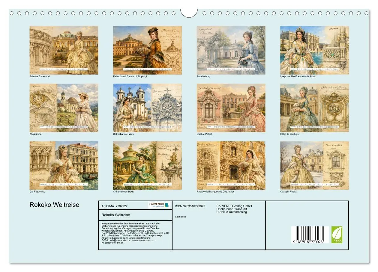 Bild: 9783516779073 | Rokoko Weltreise (Wandkalender 2027 DIN A3 quer), CALVENDO...