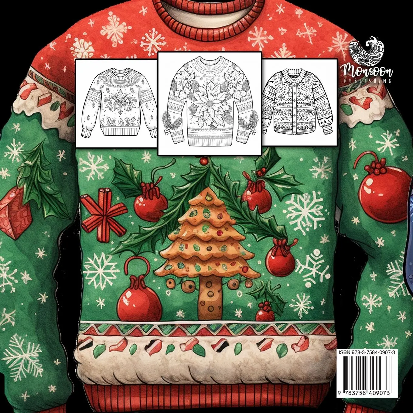 Rückseite: 9783758409073 | Christmas Sweater Coloring Book for Adults | Monsoon Publishing | Buch