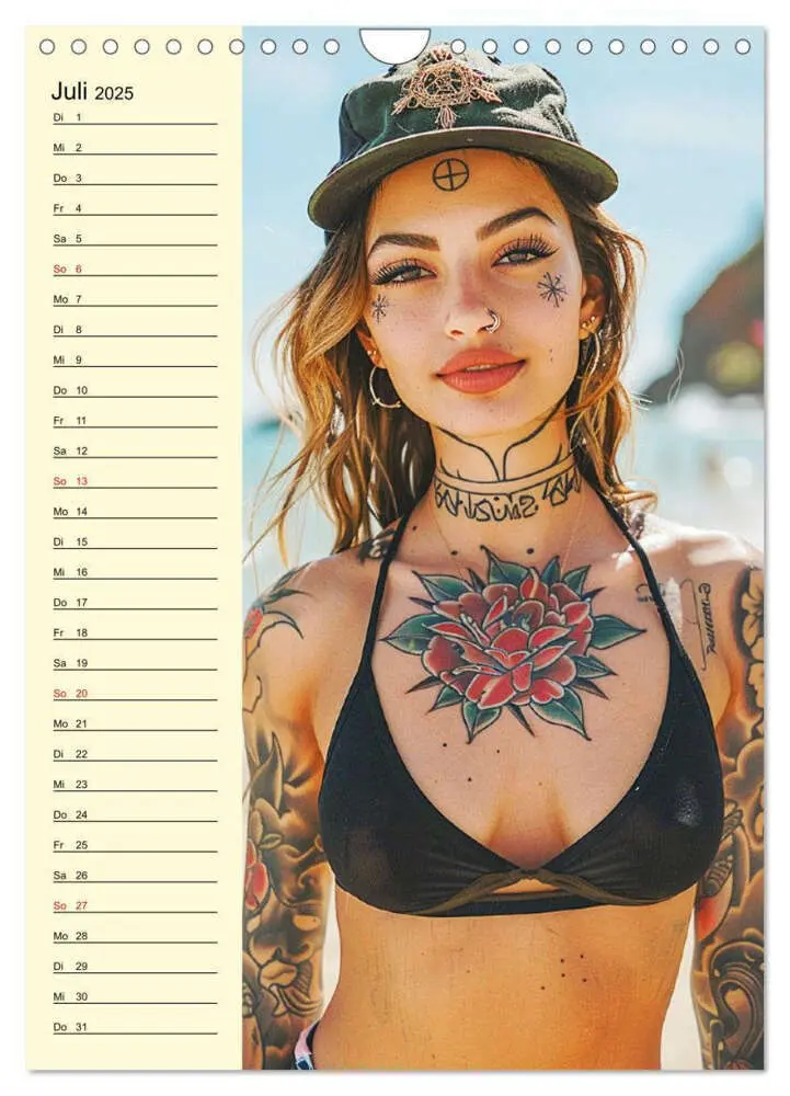 Bild: 9783457129173 | Coole Tatoo-Girls. Hübsch, modern und selbstbewusst (Wandkalender...