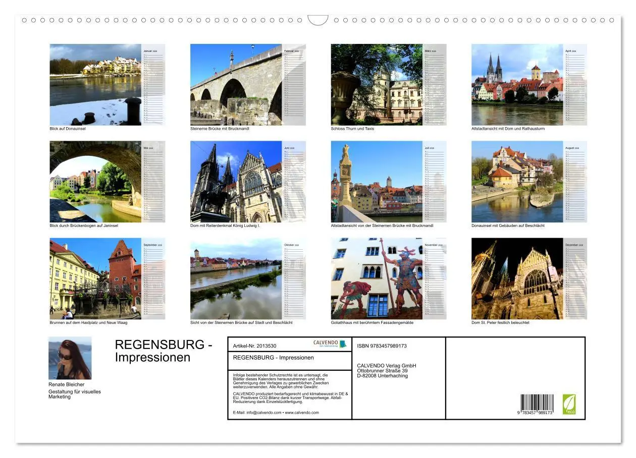 Bild: 9783457989173 | REGENSBURG - Impressionen (Wandkalender 2026 DIN A2 quer), CALVENDO...
