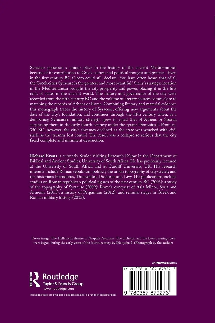 Rückseite: 9780367879273 | Ancient Syracuse | From Foundation to Fourth Century Collapse | Evans