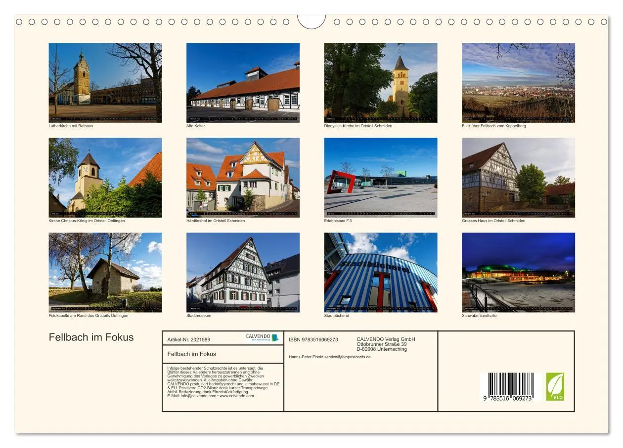 Bild: 9783516069273 | Fellbach im Fokus (Wandkalender 2026 DIN A3 quer), CALVENDO...