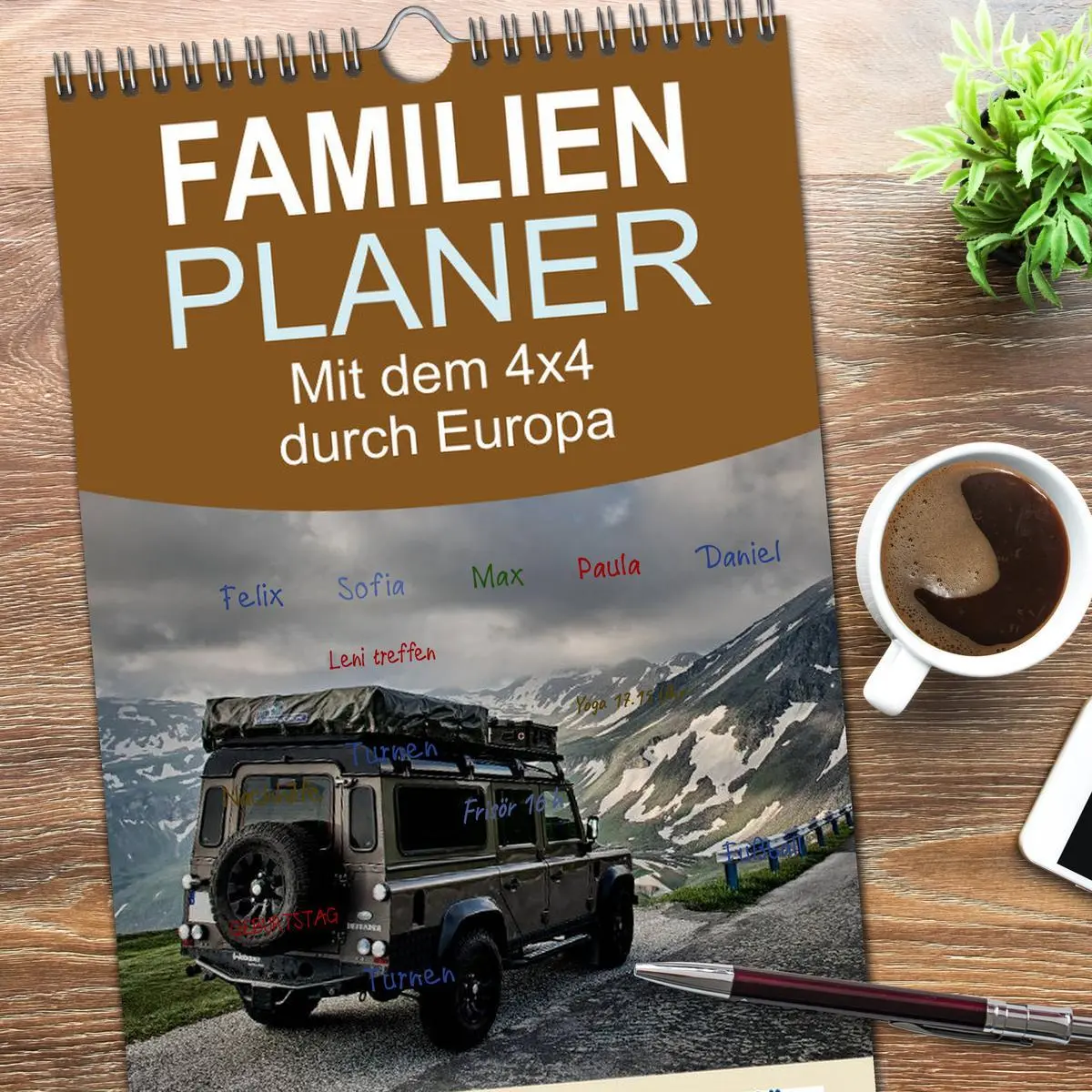 Bild: 9783516519273 | Familienplaner 2026 - Mit dem 4x4 durch Europa mit 5 Spalten...