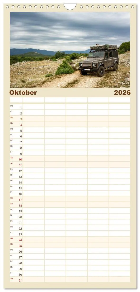 Bild: 9783516519273 | Familienplaner 2026 - Mit dem 4x4 durch Europa mit 5 Spalten...
