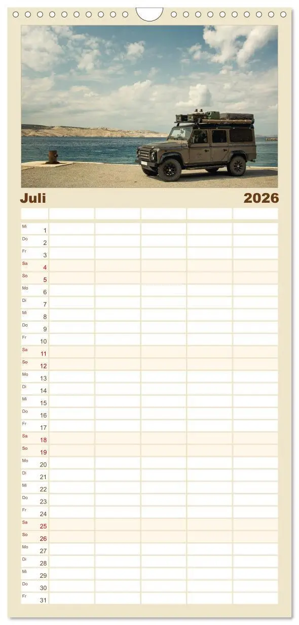 Bild: 9783516519273 | Familienplaner 2026 - Mit dem 4x4 durch Europa mit 5 Spalten...