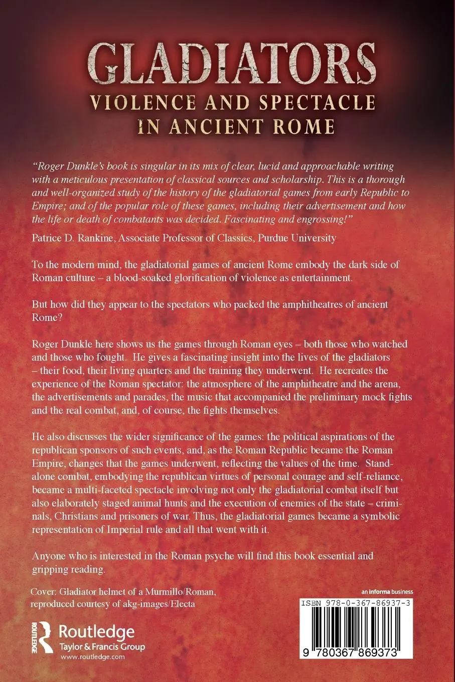 Rückseite: 9780367869373 | Gladiators | Violence and Spectacle in Ancient Rome | Roger Dunkle