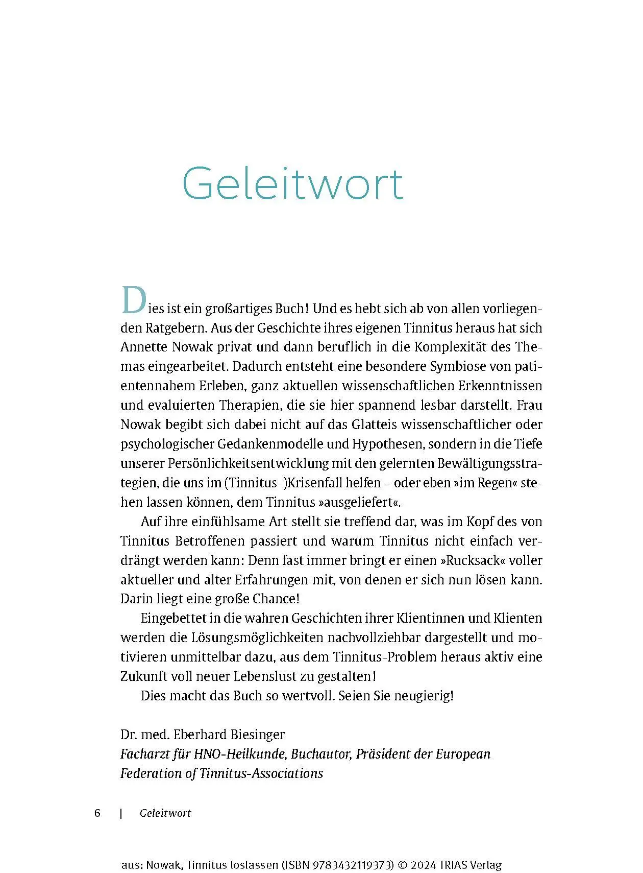 Bild: 9783432119373 | Tinnitus loslassen | Annette Nowak | Taschenbuch | Broschiert (KB)