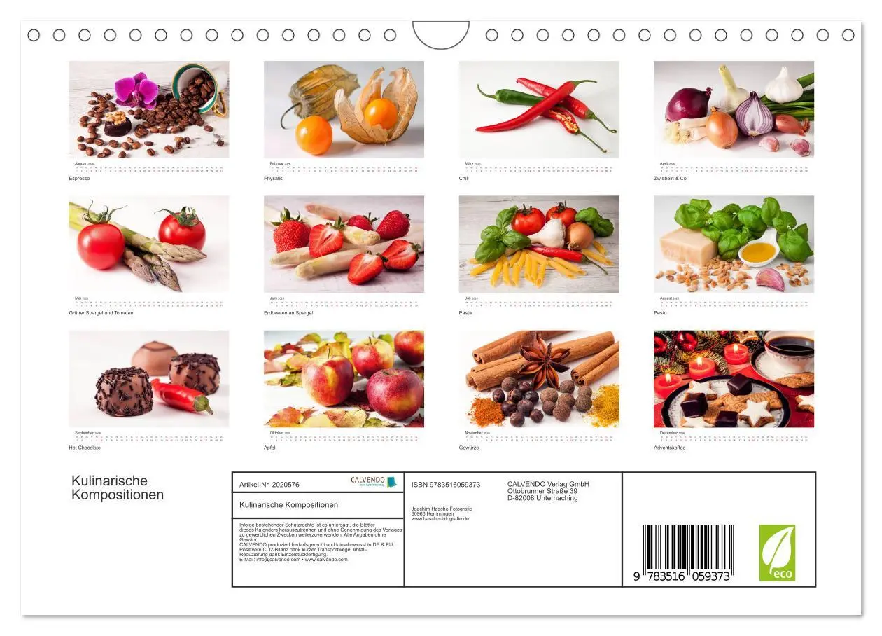 Bild: 9783516059373 | Kulinarische Kompositionen (Wandkalender 2026 DIN A4 quer),...