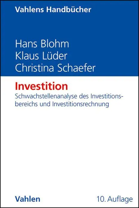 Cover: 9783800639373 | Investition | Hans Blohm (u. a.) | Buch | XV | Deutsch | 2012 | Vahlen