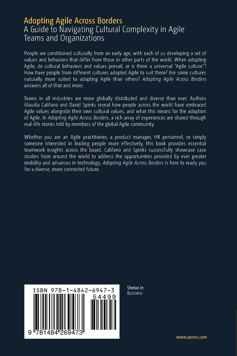 Rückseite: 9781484269473 | Adopting Agile Across Borders | Glaudia Califano (u. a.) | Taschenbuch