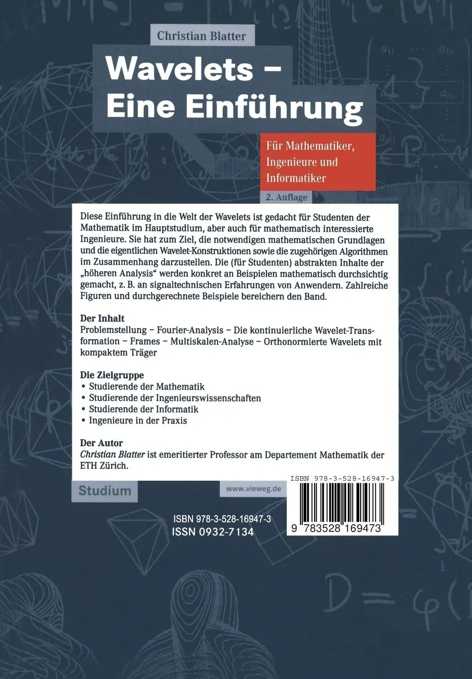 Rückseite: 9783528169473 | Wavelets - Eine Einführung | Christian Blatter | Taschenbuch | x