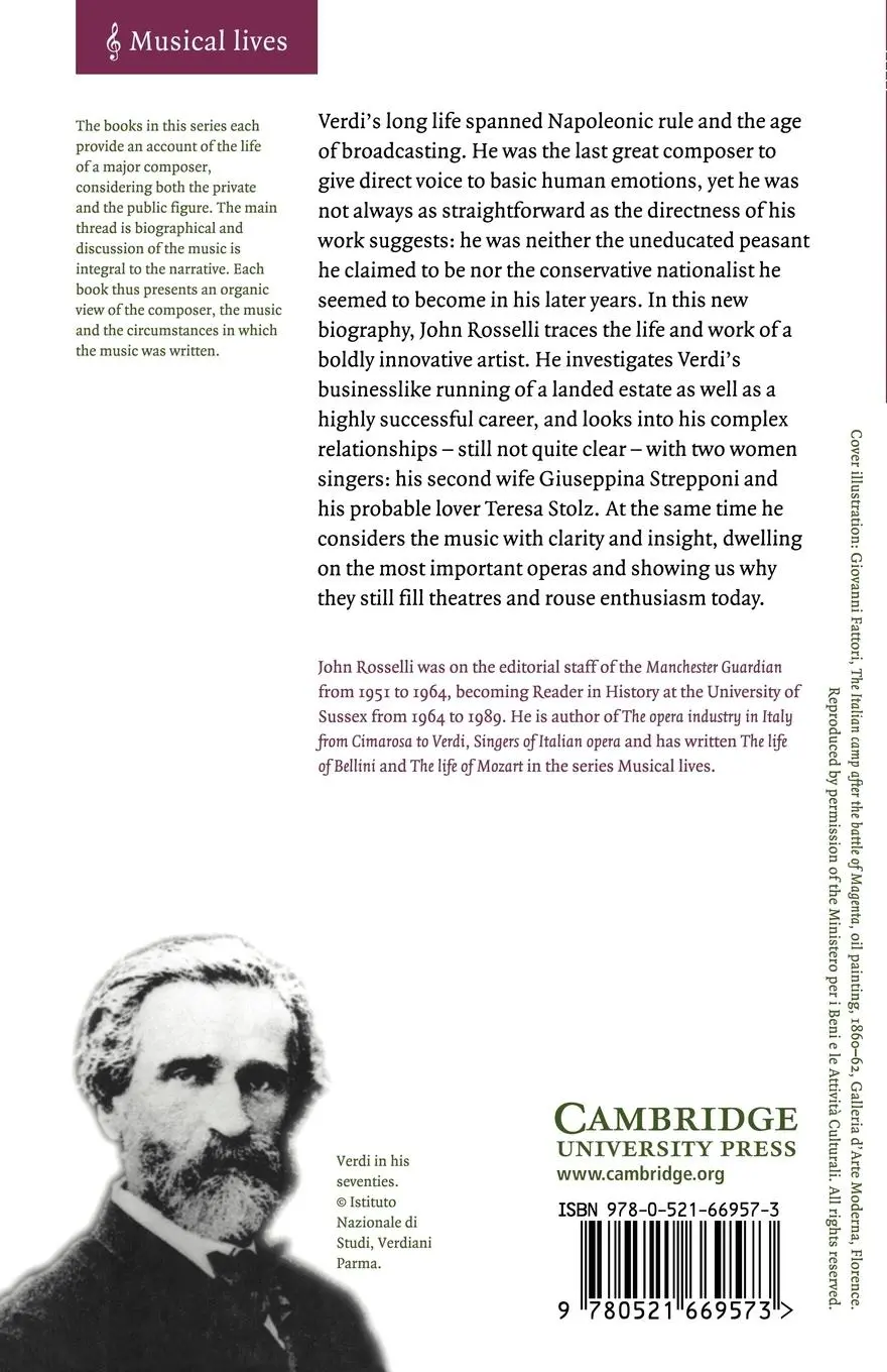 Rückseite: 9780521669573 | The Life of Verdi | John Rosselli | Taschenbuch | Buch | Englisch