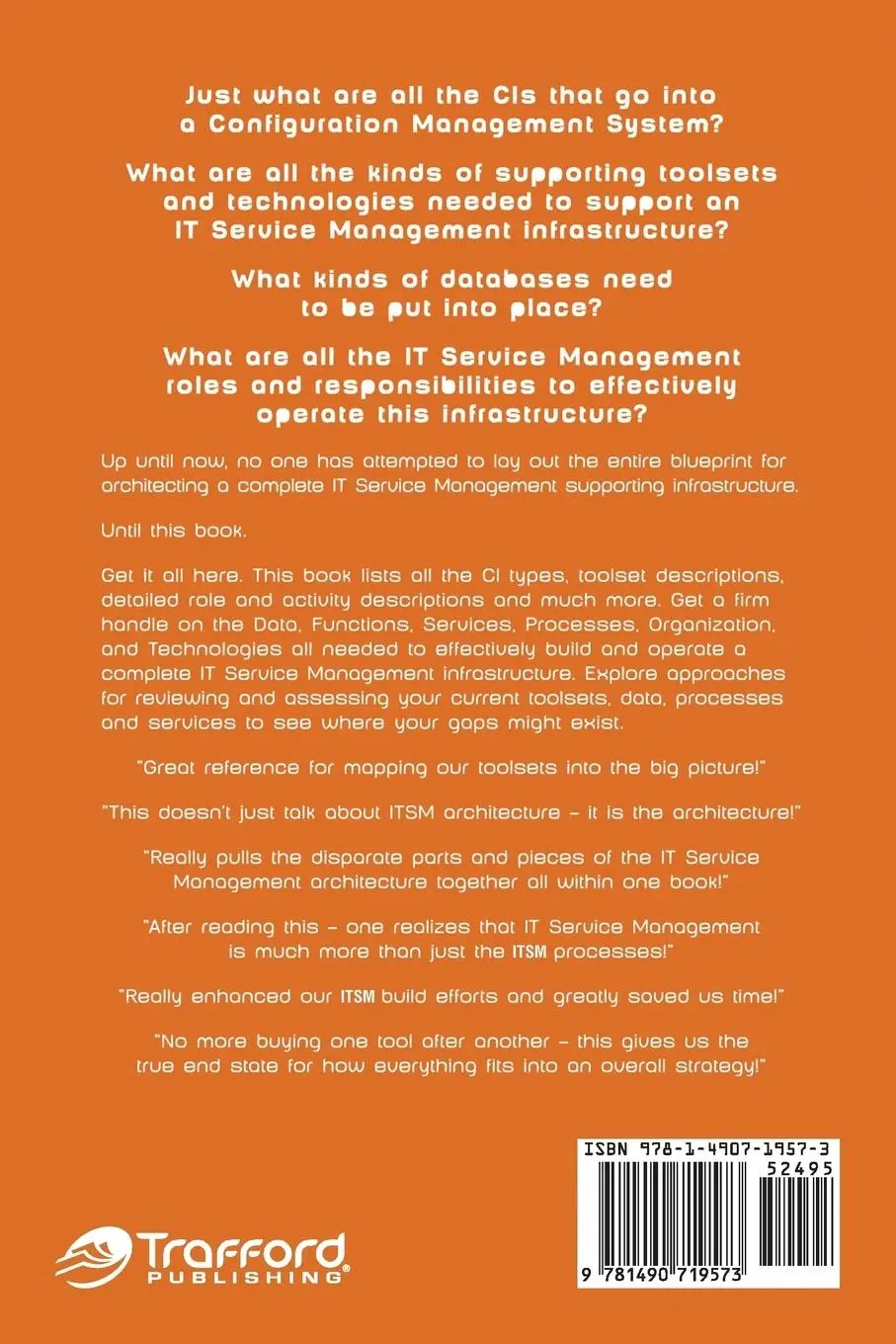 Rückseite: 9781490719573 | Architecting ITSM | Randy A. Steinberg | Taschenbuch | Englisch | 2014