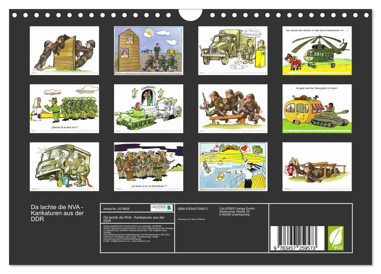 Bild: 9783457259573 | Da lachte die NVA - Karikaturen aus der DDR (Wandkalender 2026 DIN...