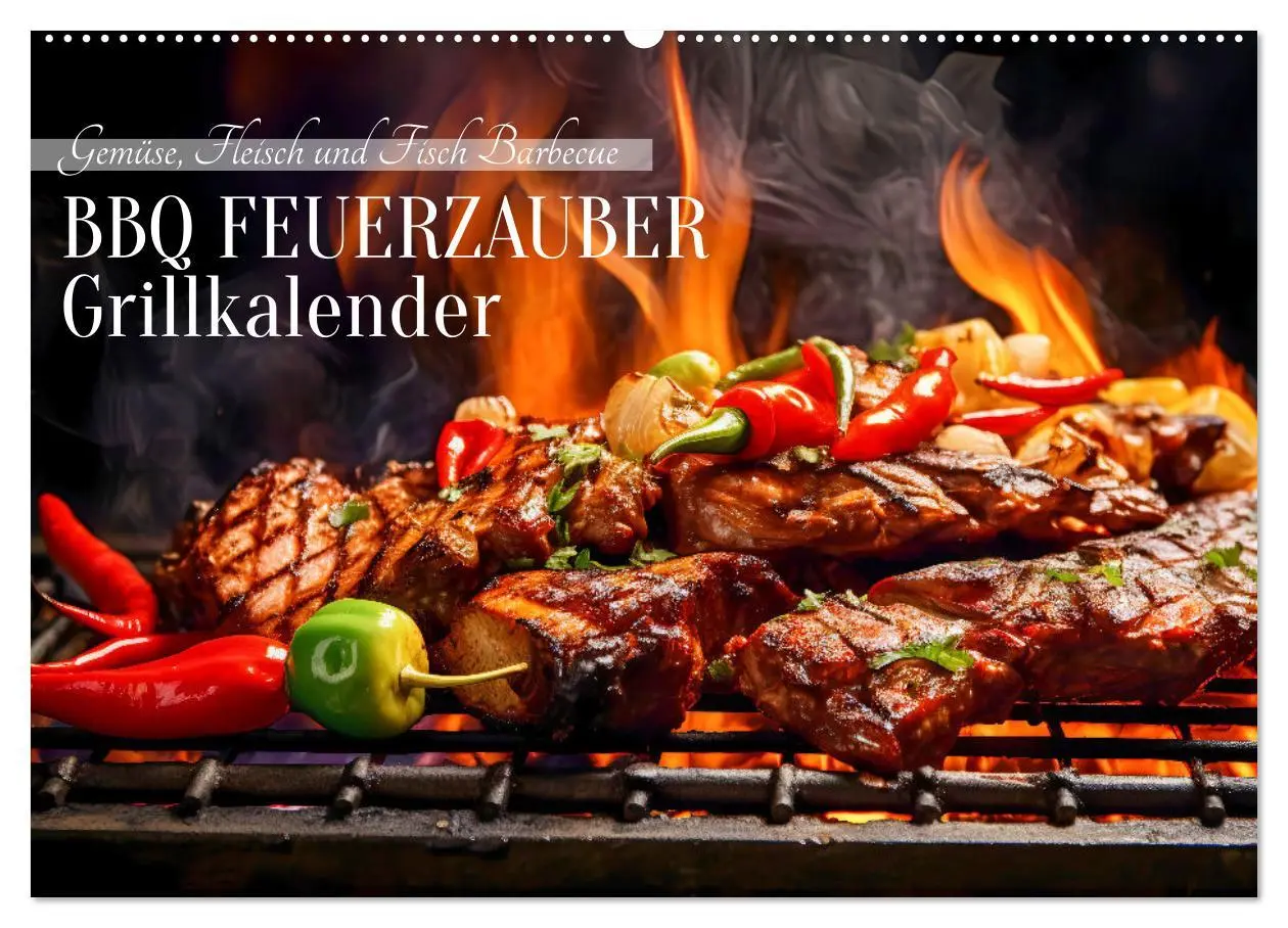 Cover: 9783457499573 | BBQ Feuerzauber - Grillkalender (Wandkalender 2026 DIN A2 quer),...