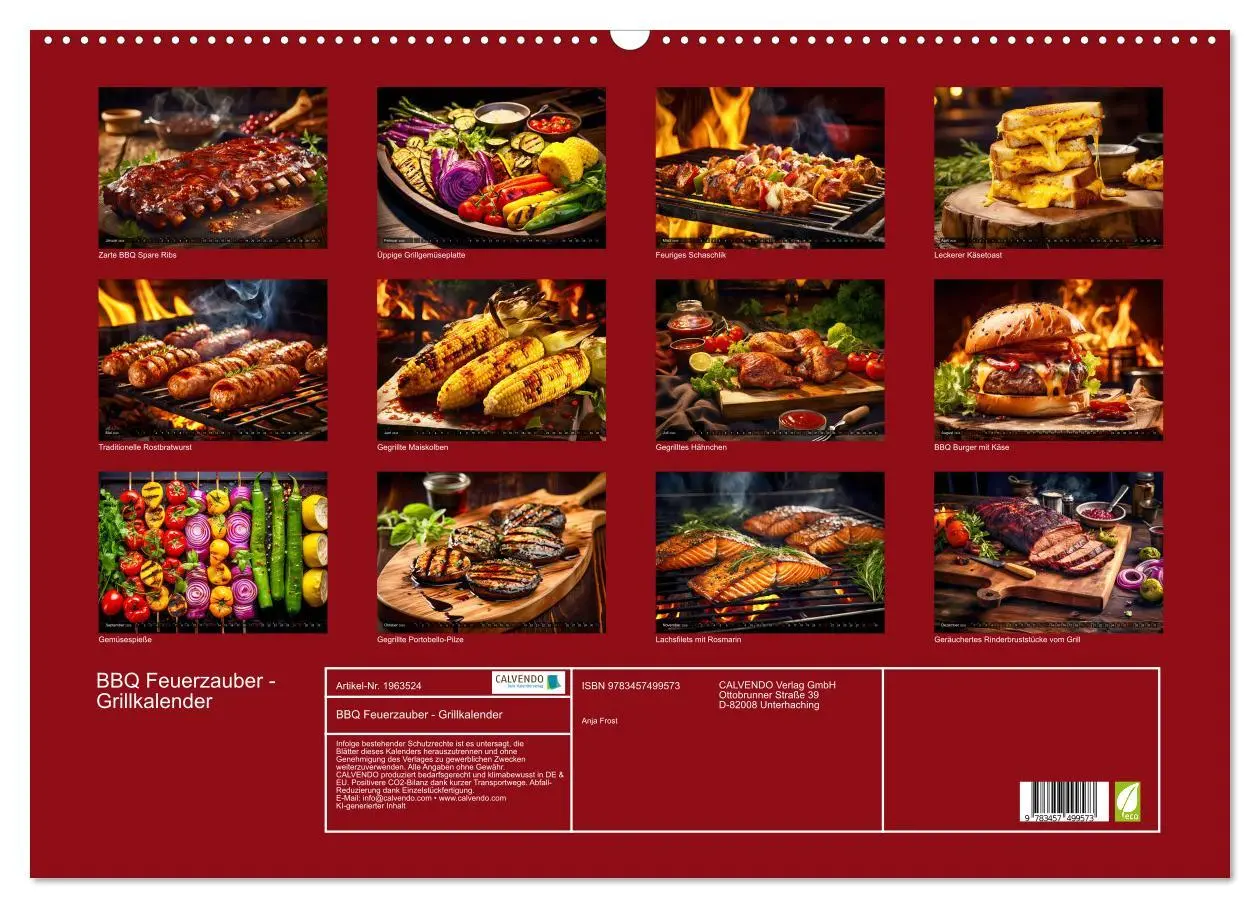 Bild: 9783457499573 | BBQ Feuerzauber - Grillkalender (Wandkalender 2026 DIN A2 quer),...