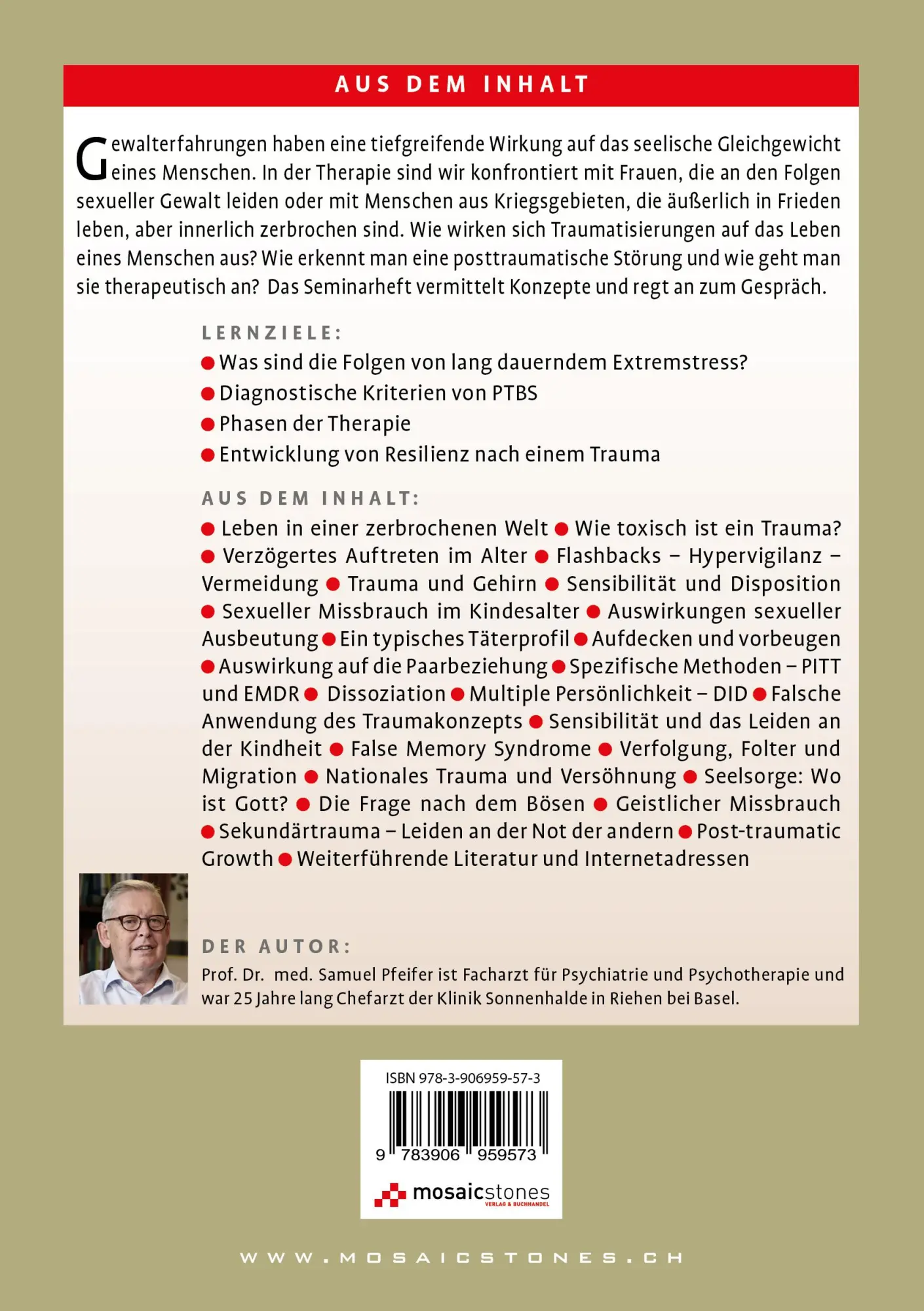 Rückseite: 9783906959573 | Trauma | Samuel Pfeifer | Taschenbuch | Buch | Deutsch | 2022