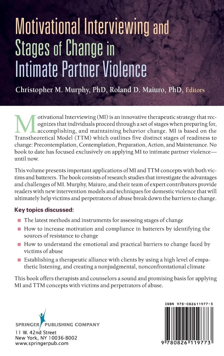 Rückseite: 9780826119773 | Motivational Interviewing and Stages of Change in Intimate Partner...