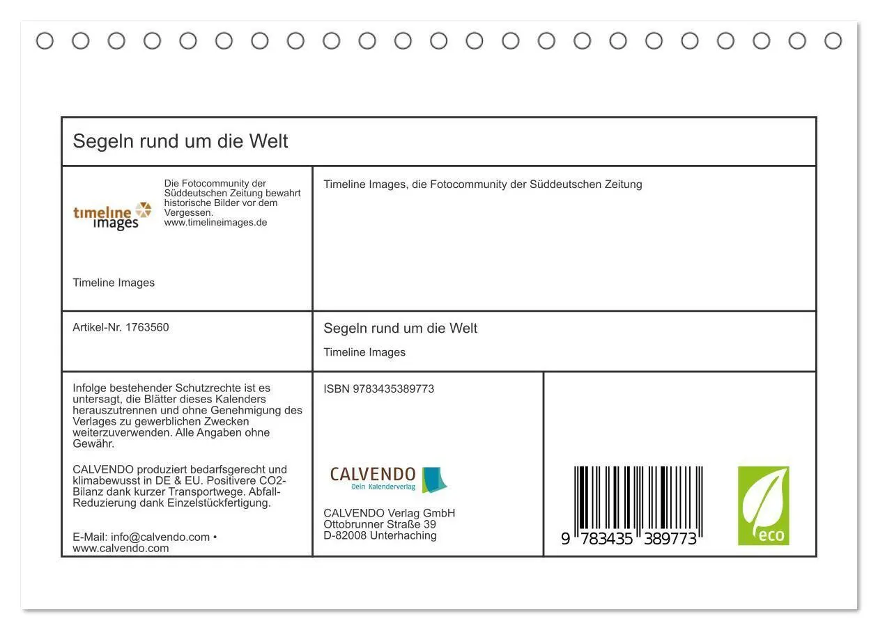 Bild: 9783435389773 | Segeln rund um die Welt (Tischkalender 2025 DIN A5 quer), CALVENDO...