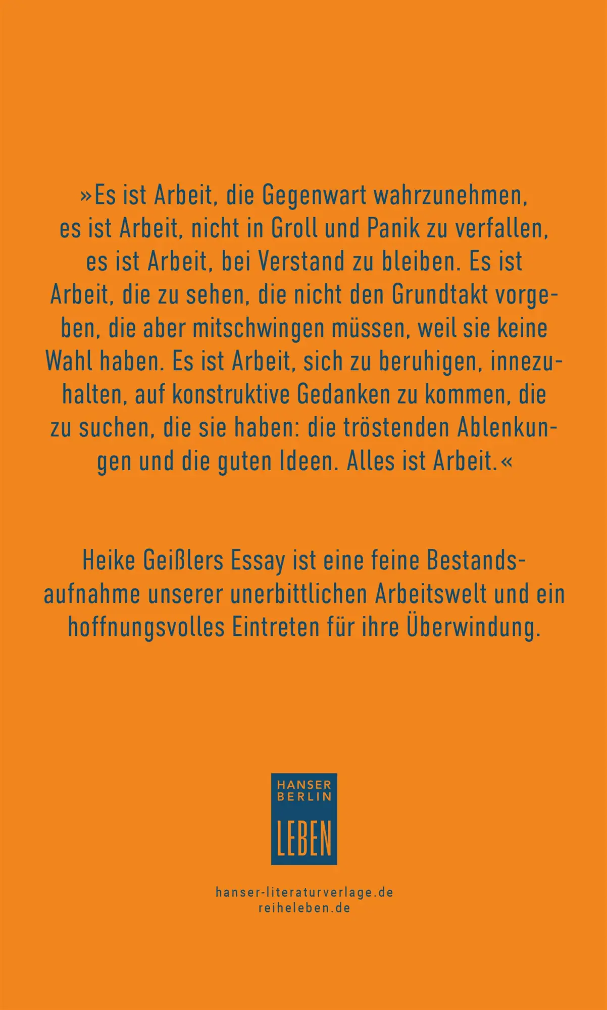 Bild: 9783446279773 | Arbeiten | Heike Geißler | Buch | Hanser Berlin LEBEN | 128 S. | 2025