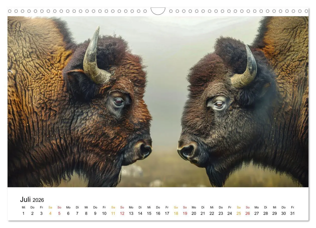 Bild: 9783457309773 | Büffel - Ikonen der Wildnis (Wandkalender 2026 DIN A3 quer),...
