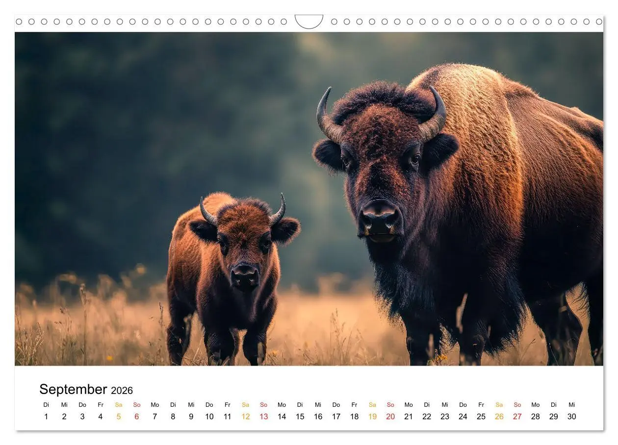 Bild: 9783457309773 | Büffel - Ikonen der Wildnis (Wandkalender 2026 DIN A3 quer),...