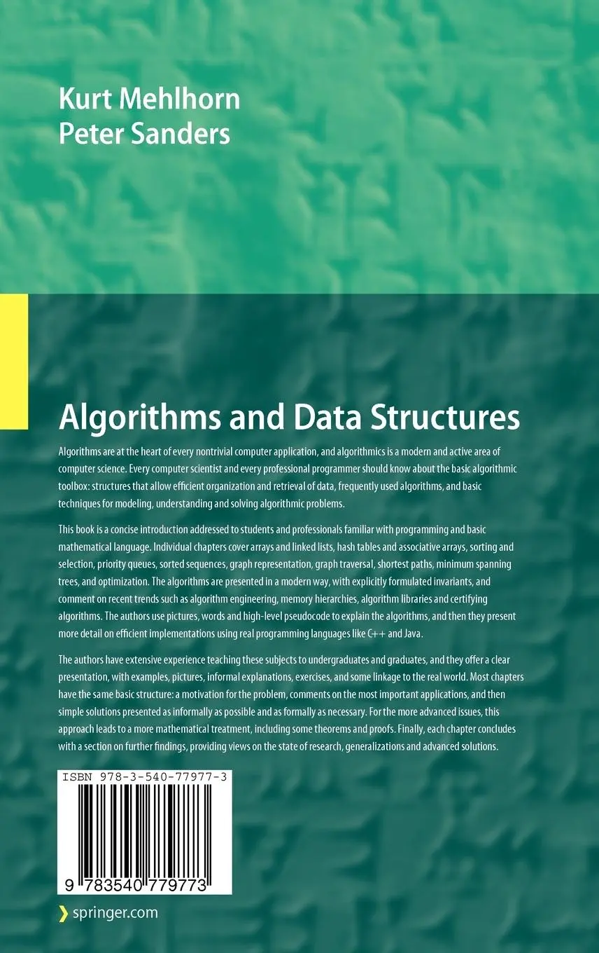 Rückseite: 9783540779773 | Algorithms and Data Structures | The Basic Toolbox | Mehlhorn (u. a.)