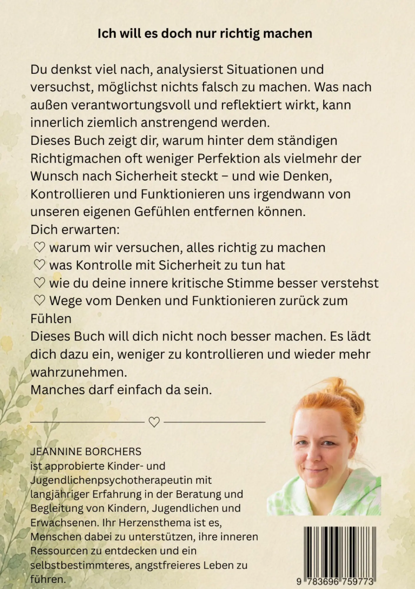 Rückseite: 9783696759773 | Ich will es doch nur richtig machen | Jeannine Borchers | Taschenbuch