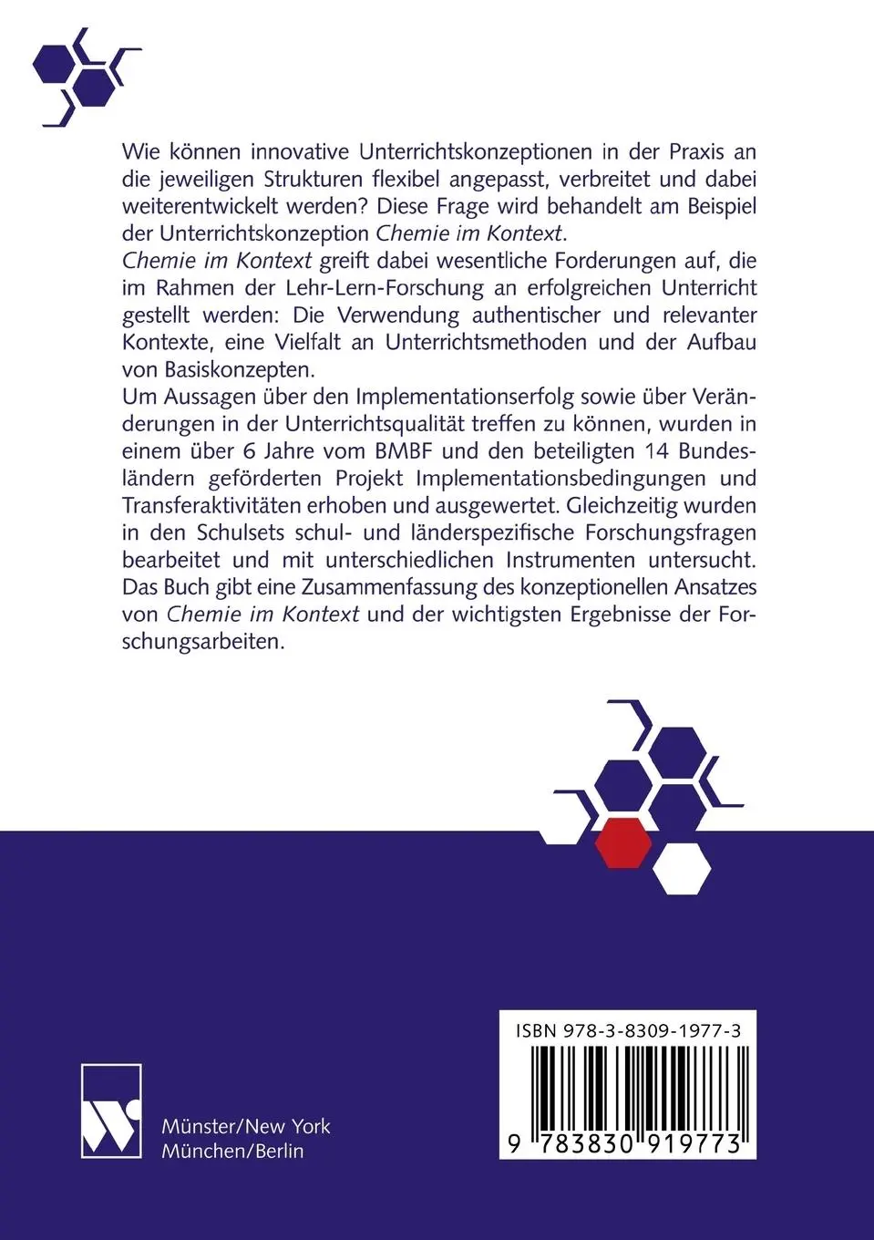 Rückseite: 9783830919773 | Chemie im Kontext | Reinhard Demuth (u. a.) | Taschenbuch | 184 S.
