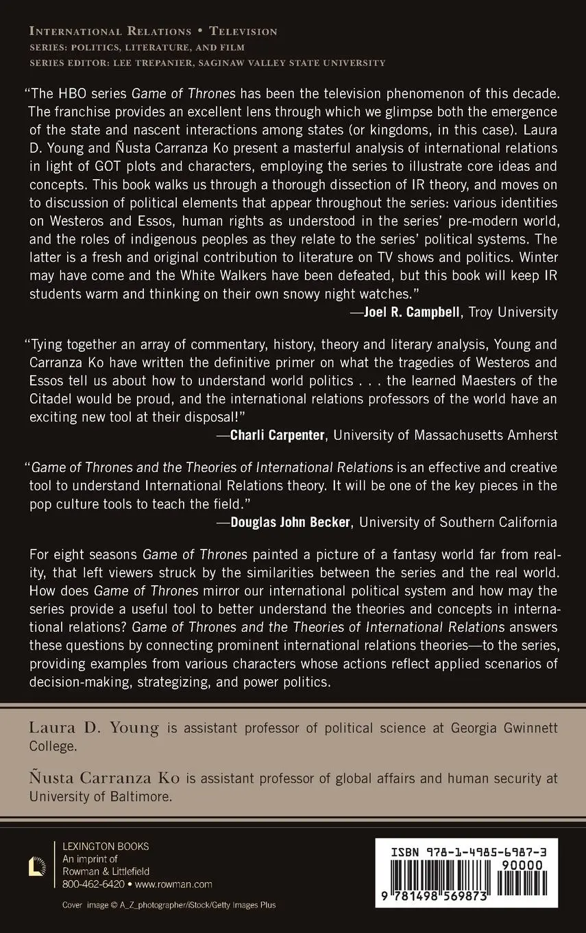 Rückseite: 9781498569873 | Game of Thrones and the Theories of International Relations | Buch