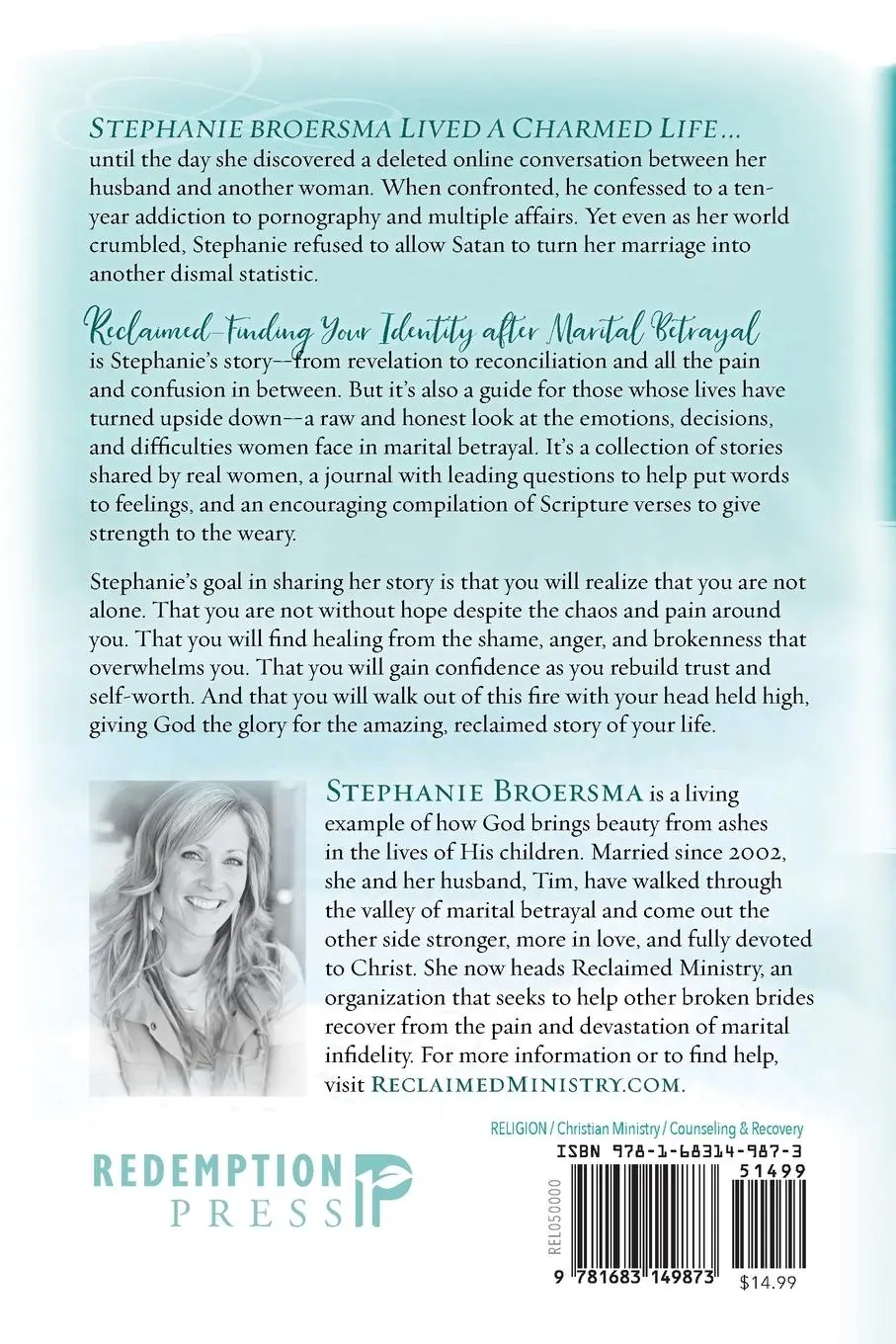 Rückseite: 9781683149873 | Reclaimed | Finding Your Identity After Marital Betrayal | Broersma