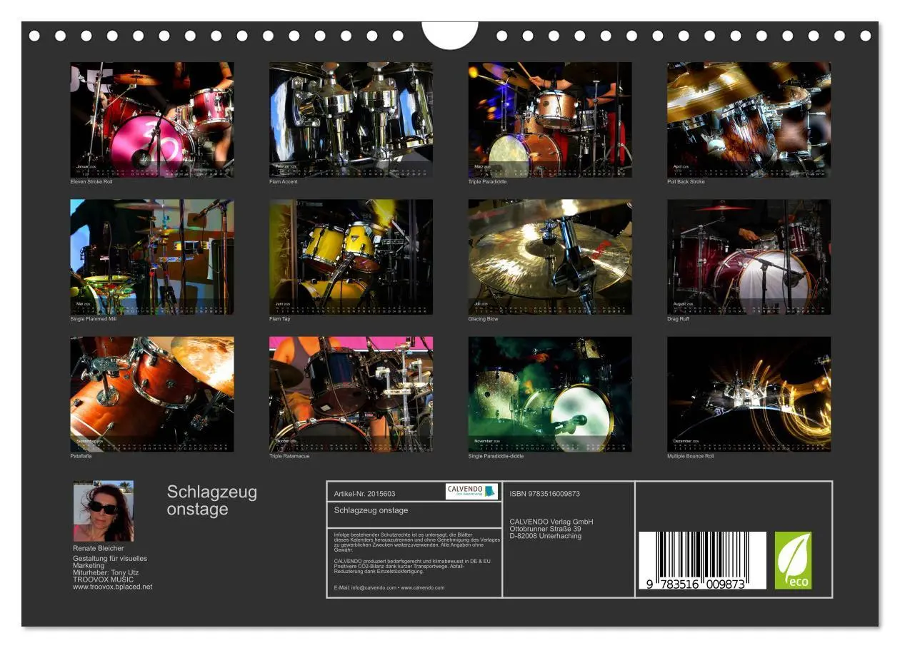 Bild: 9783516009873 | Schlagzeug onstage (Wandkalender 2026 DIN A4 quer), CALVENDO...
