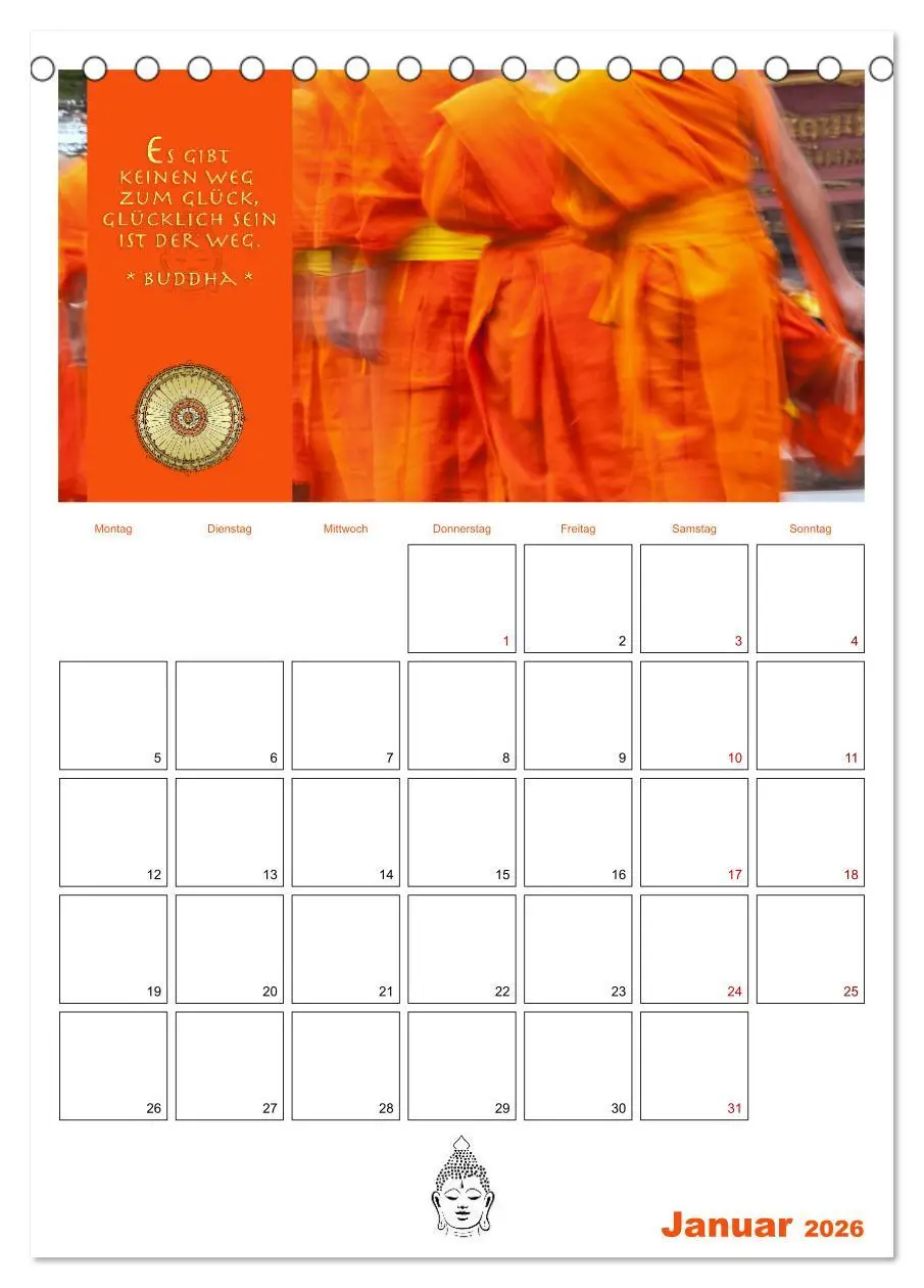Bild: 9783516319873 | Buddhas Zitate und Weisheiten (Tischkalender 2026 DIN A5 hoch),...