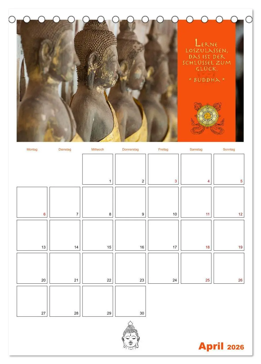 Bild: 9783516319873 | Buddhas Zitate und Weisheiten (Tischkalender 2026 DIN A5 hoch),...